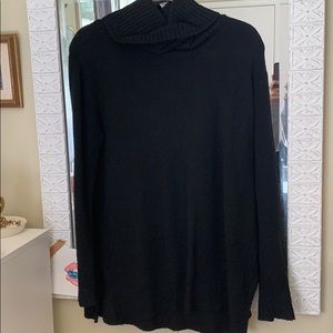 Black Oversized Loose Turtleneck Sweater
